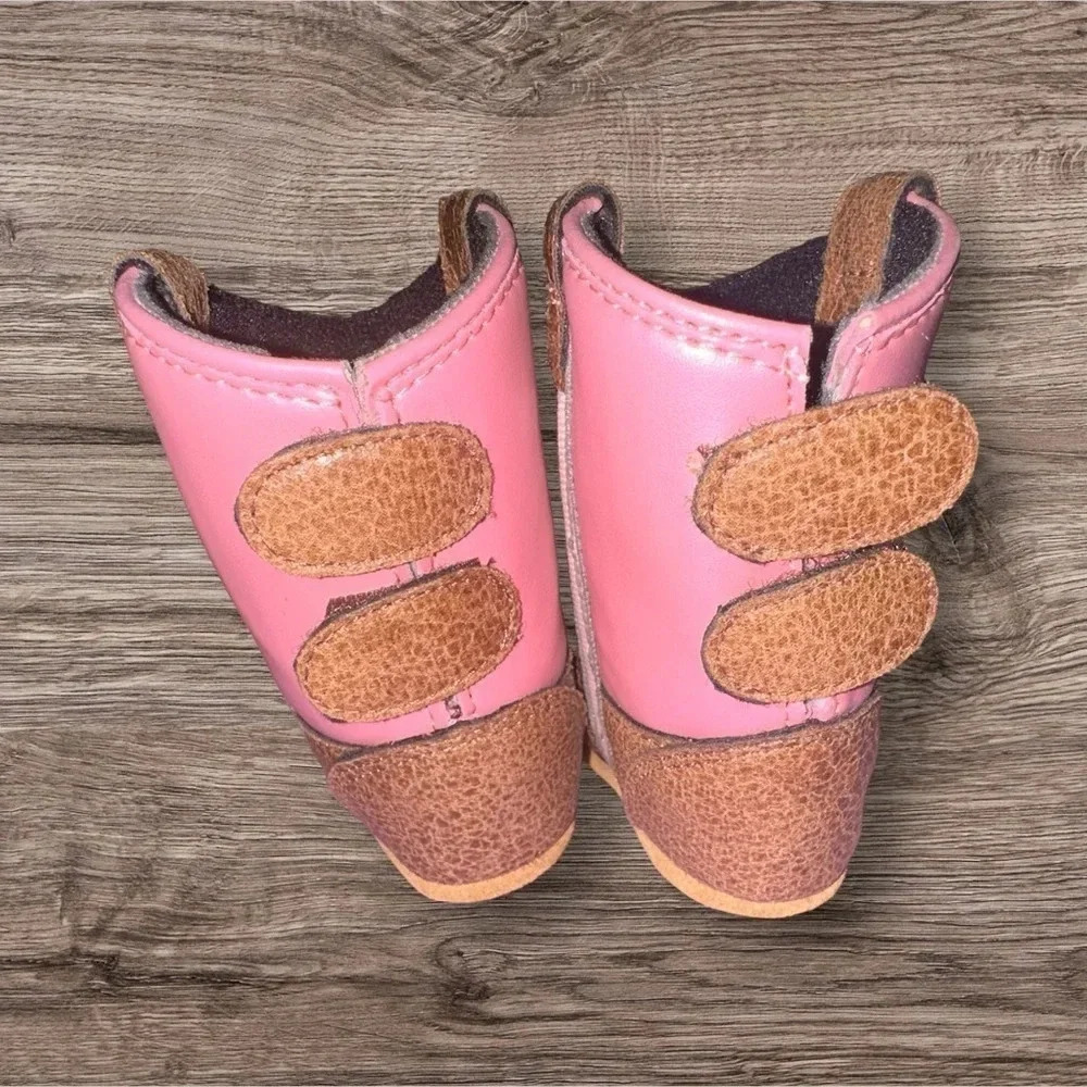 NWT Lil Boot Barn Pink Star Cowboy Boots Size 1 - Picture 3 of 7